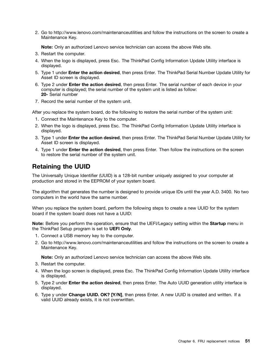 Retaining the uuid | Lenovo ThinkPad 11e User Manual | Page 57 / 94