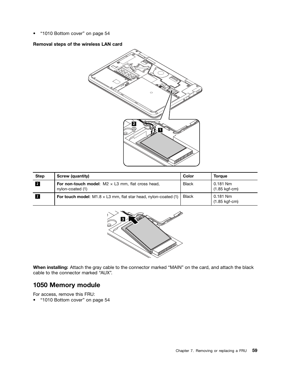 1050 memory module | Lenovo ThinkPad 11e User Manual | Page 65 / 94