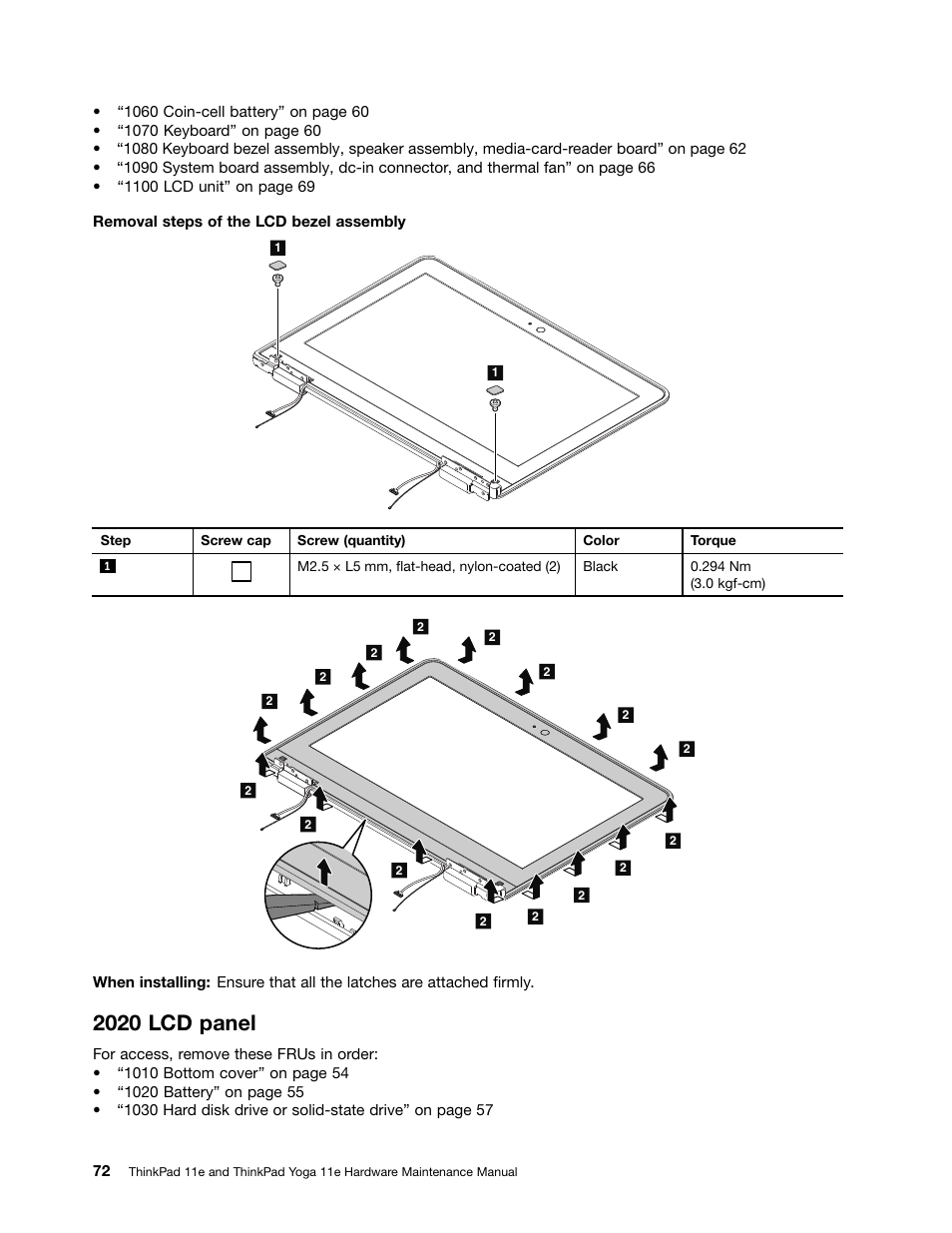 2020 lcd panel | Lenovo ThinkPad 11e User Manual | Page 78 / 94