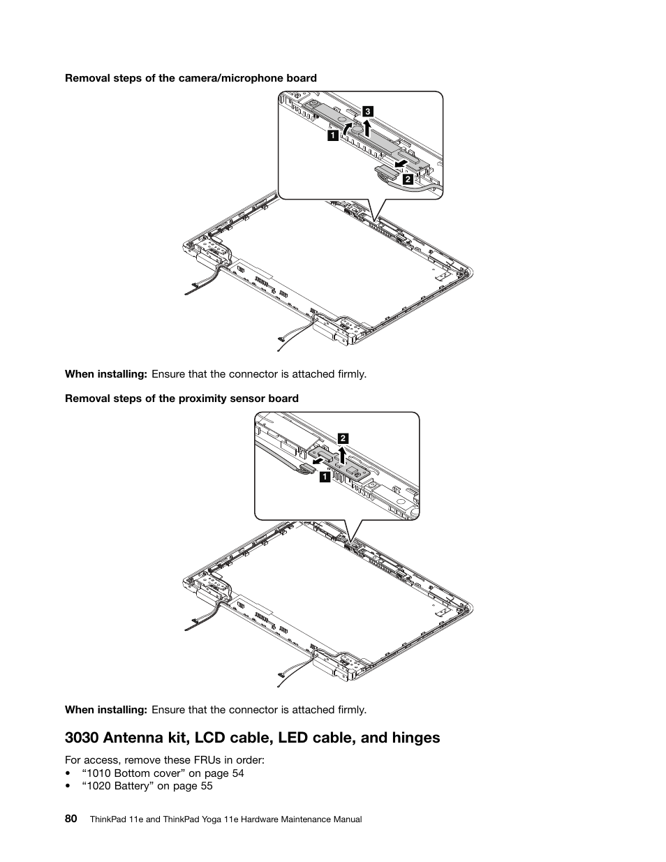 3030 antenna kit, lcd cable, led cable, and hinges | Lenovo ThinkPad 11e User Manual | Page 86 / 94