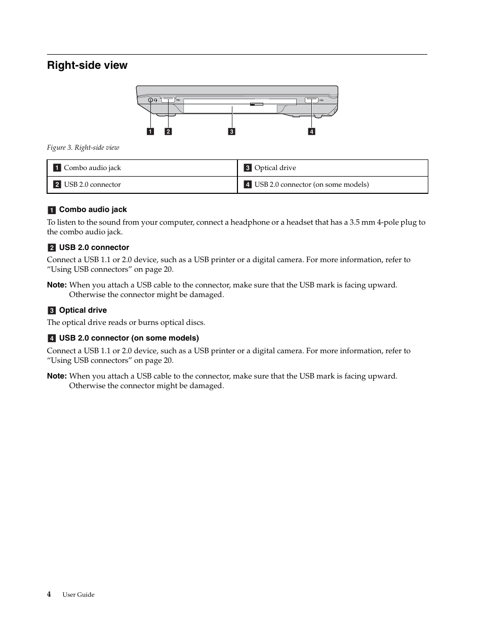 Right-side view | Lenovo E4430 User Manual | Page 18 / 76