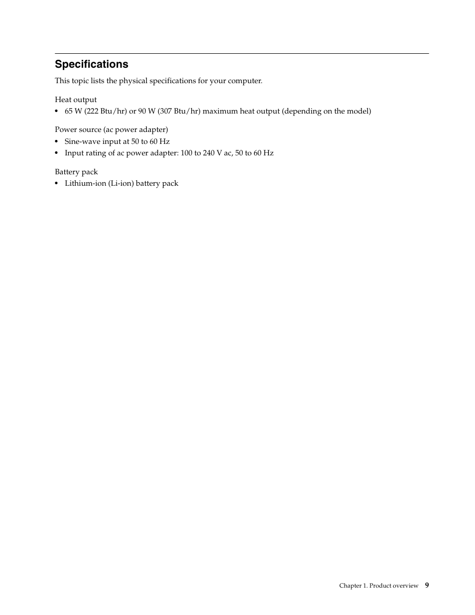 Specifications | Lenovo E4430 User Manual | Page 23 / 76