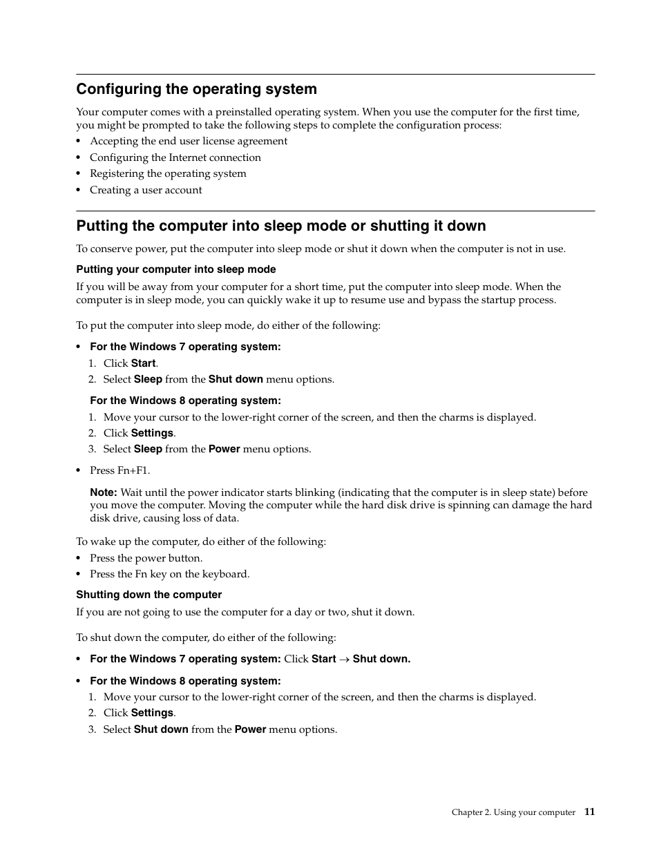 Configuring the operating system | Lenovo E4430 User Manual | Page 25 / 76