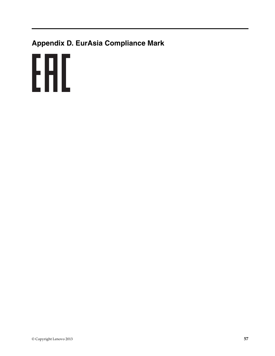 Appendix d. eurasia compliance mark | Lenovo E4430 User Manual | Page 71 / 76