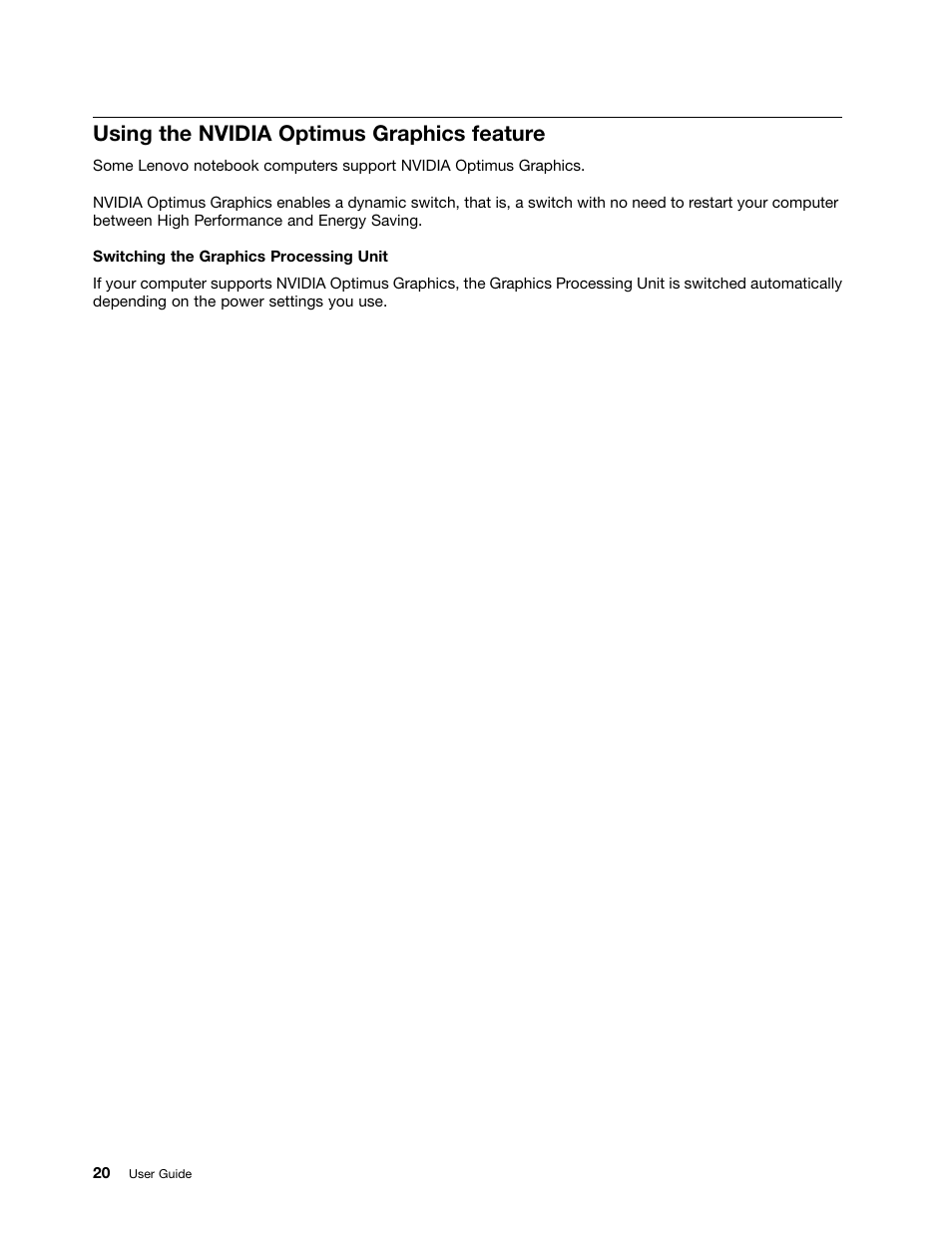 Using the nvidia optimus graphics feature | Lenovo E49 Notebook User Manual | Page 34 / 80