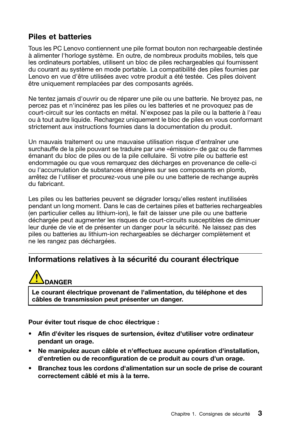 Piles et batteries | Lenovo ThinkCentre Edge 71z User Manual | Page 39 / 176