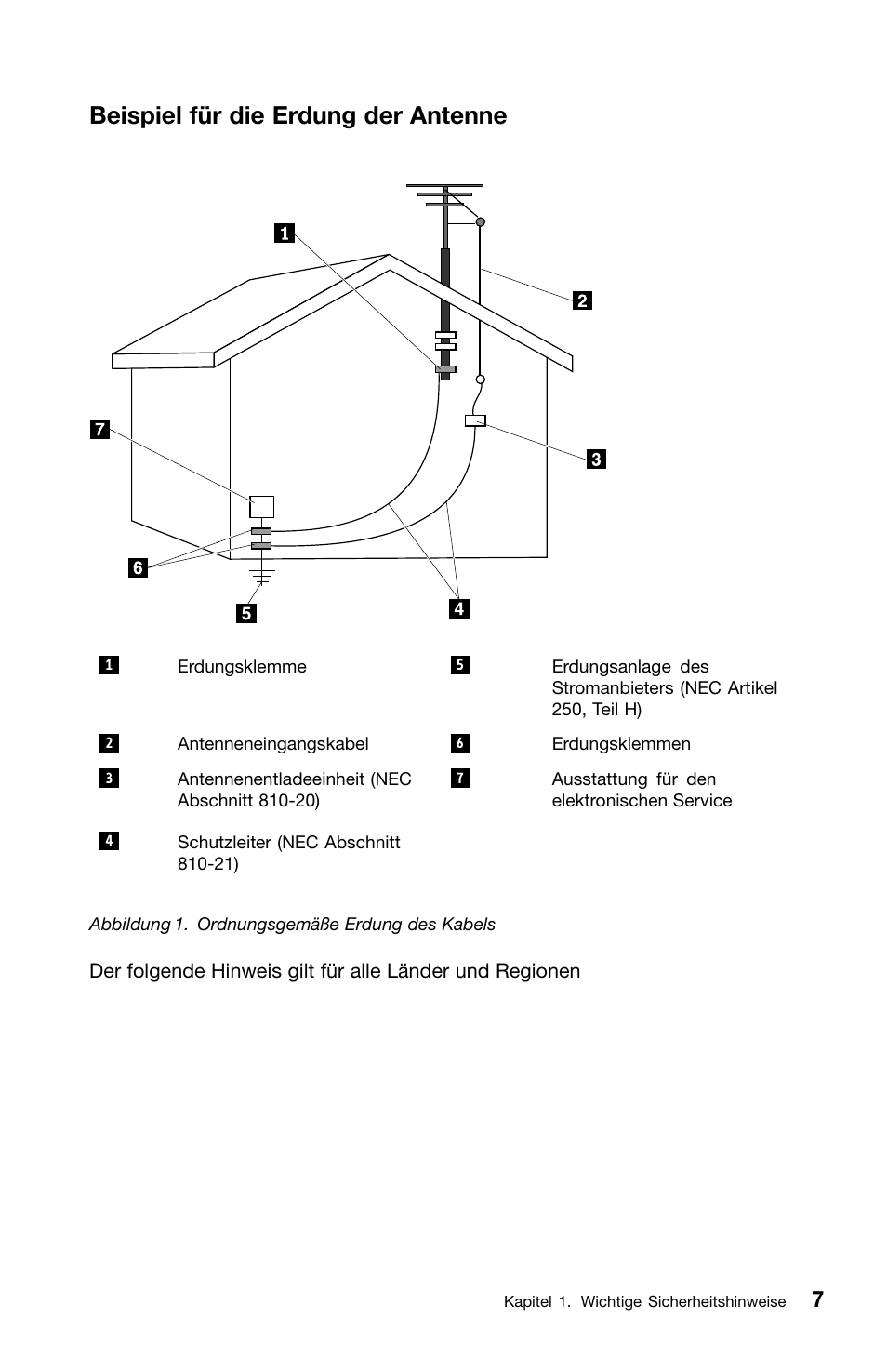 Beispiel für die erdung der antenne | Lenovo ThinkCentre Edge 71z User Manual | Page 79 / 176