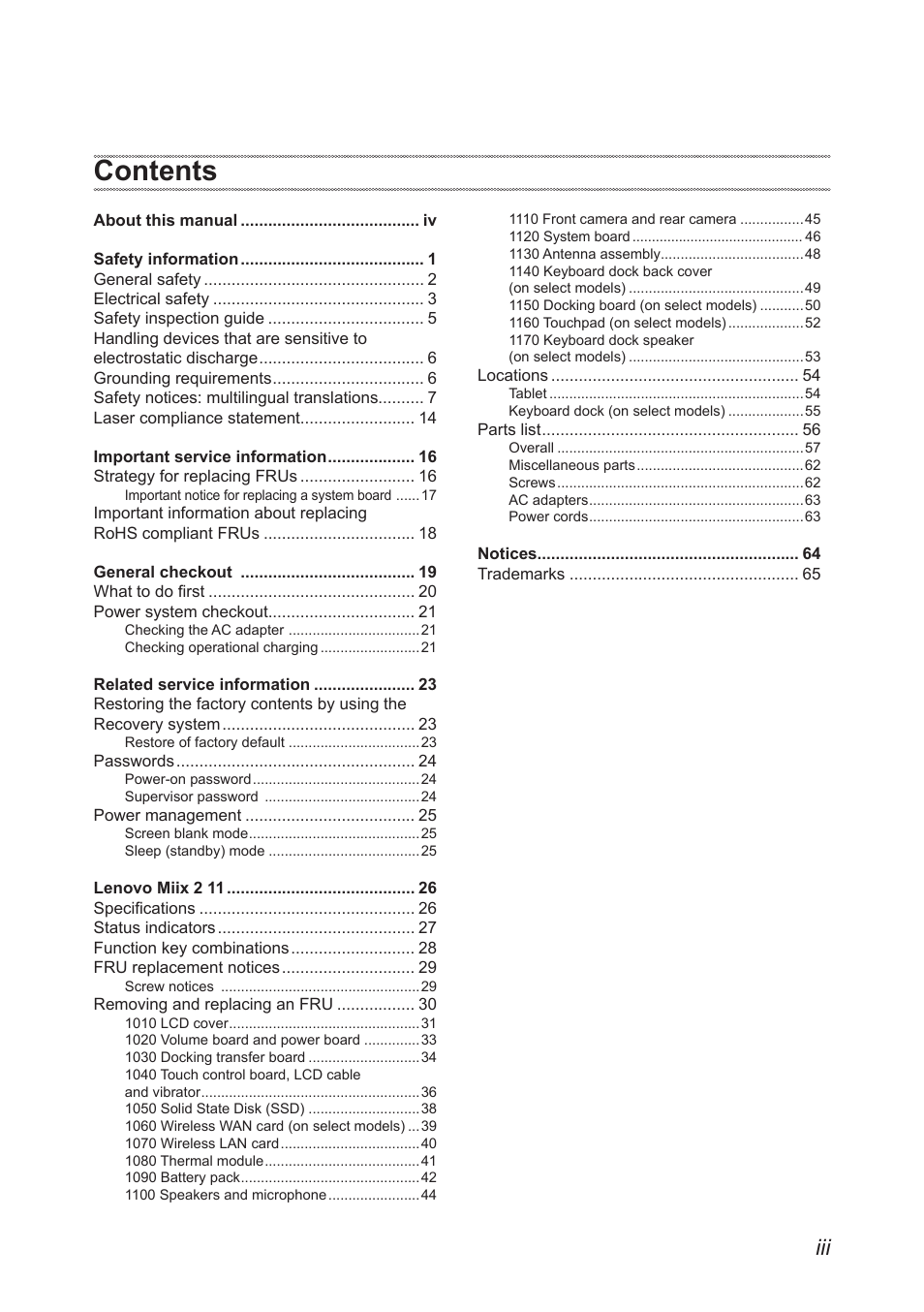 Lenovo Miix 2 11 Tablet Lenovo User Manual | Page 3 / 69
