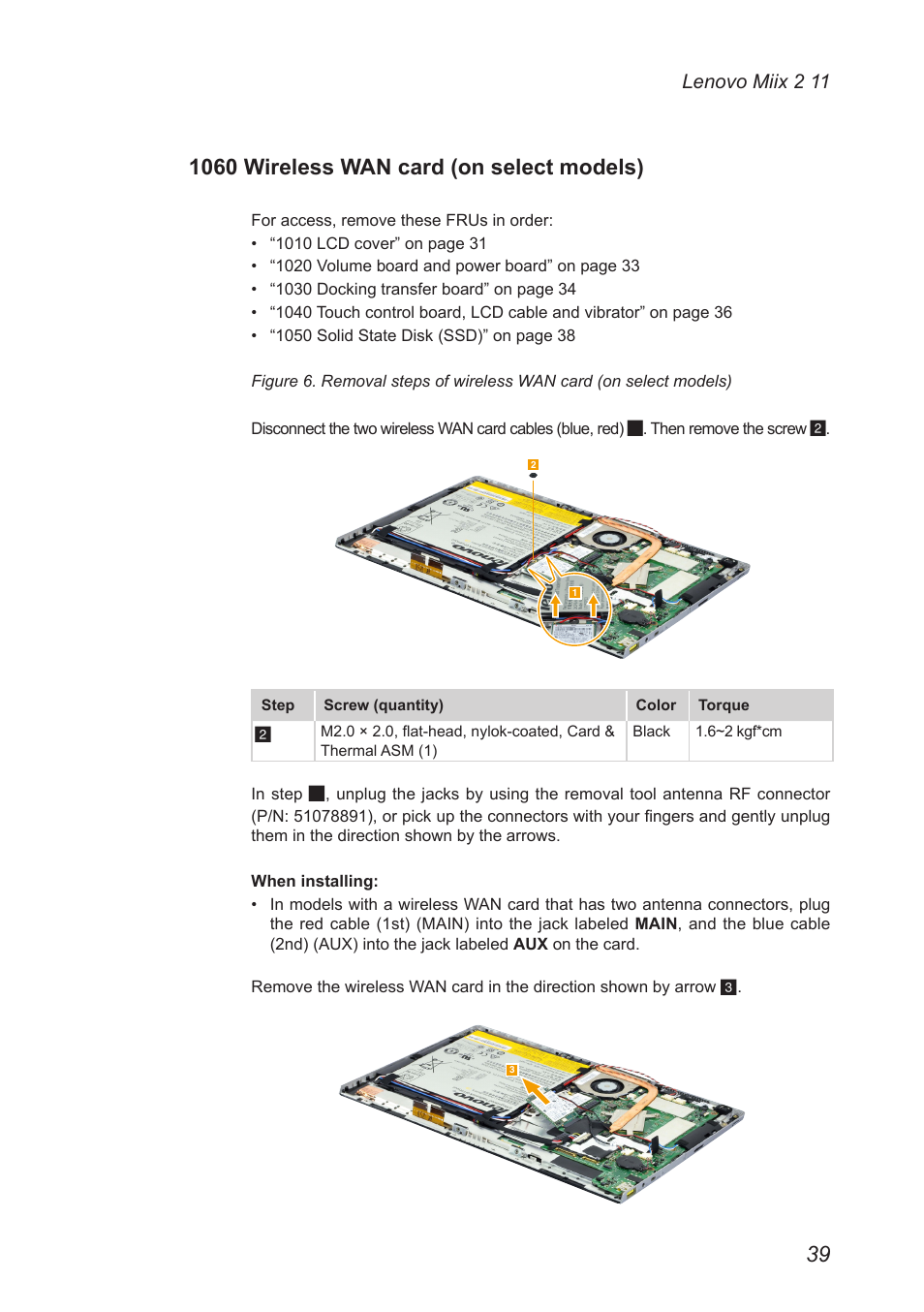 1060 wireless wan card (on select models) | Lenovo Miix 2 11 Tablet Lenovo User Manual | Page 43 / 69