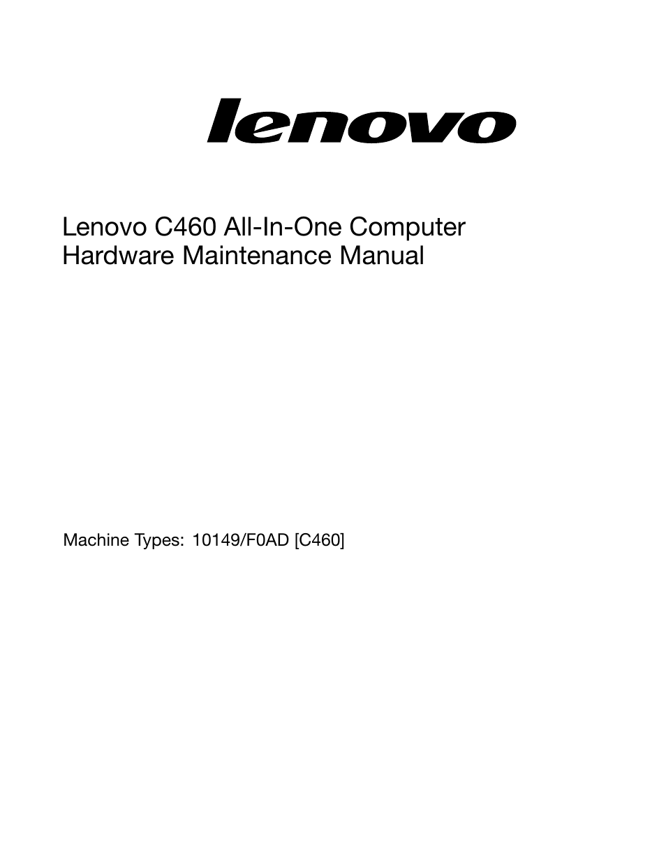 Lenovo C460 All-in-One User Manual | Page 3 / 61