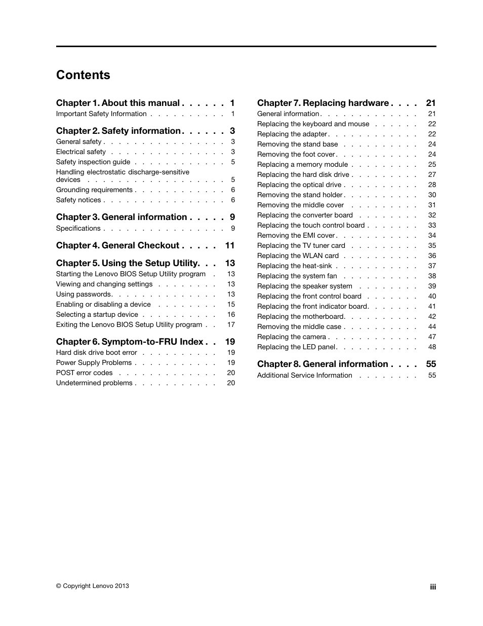 Lenovo C460 All-in-One User Manual | Page 5 / 61