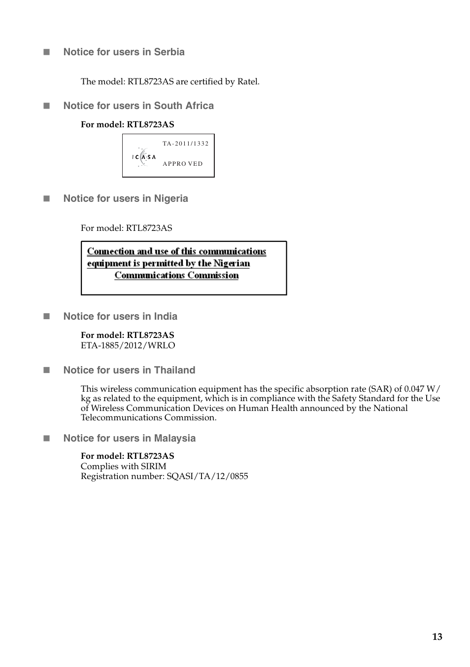 Lenovo Yoga 13 Notebook IdeaPad User Manual | Page 13 / 16