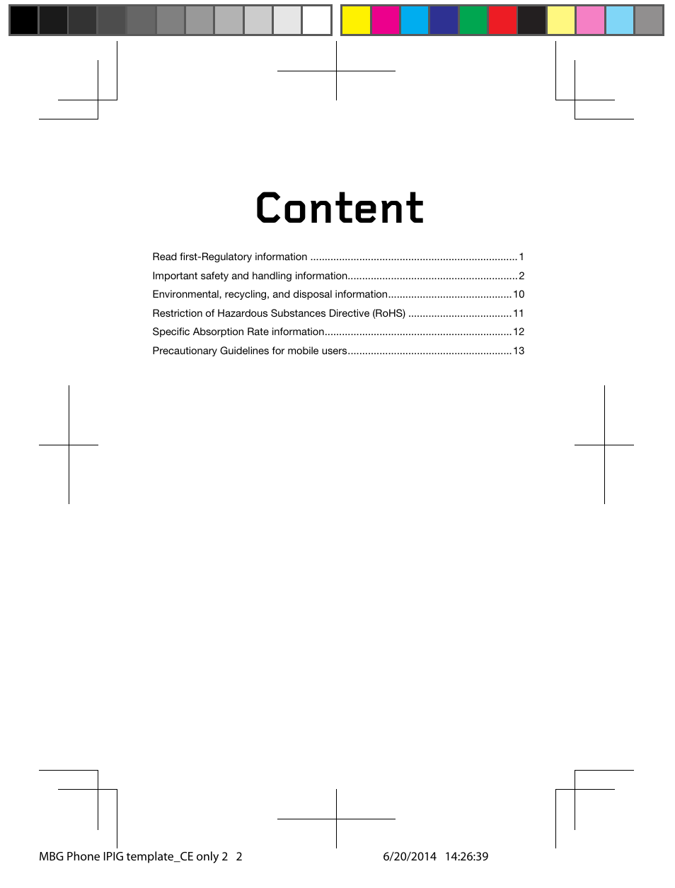 Content | Lenovo A328 Smartphone User Manual | Page 2 / 16
