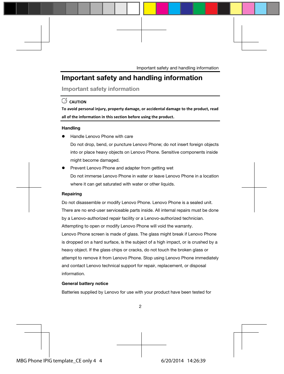 Important safety and handling information, Important safety information | Lenovo A328 Smartphone User Manual | Page 4 / 16