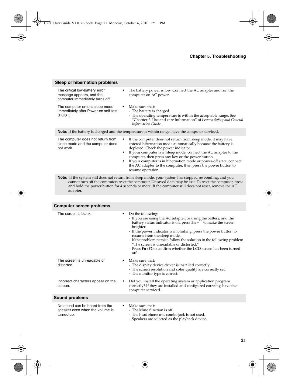 Lenovo IdeaPad U260 User Manual | Page 25 / 42