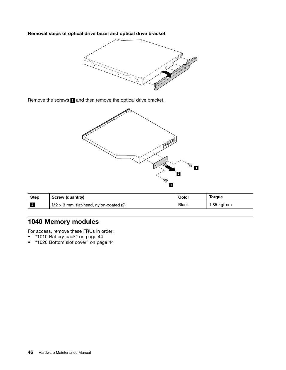 1040 memory modules | Lenovo K49 Notebook User Manual | Page 52 / 100