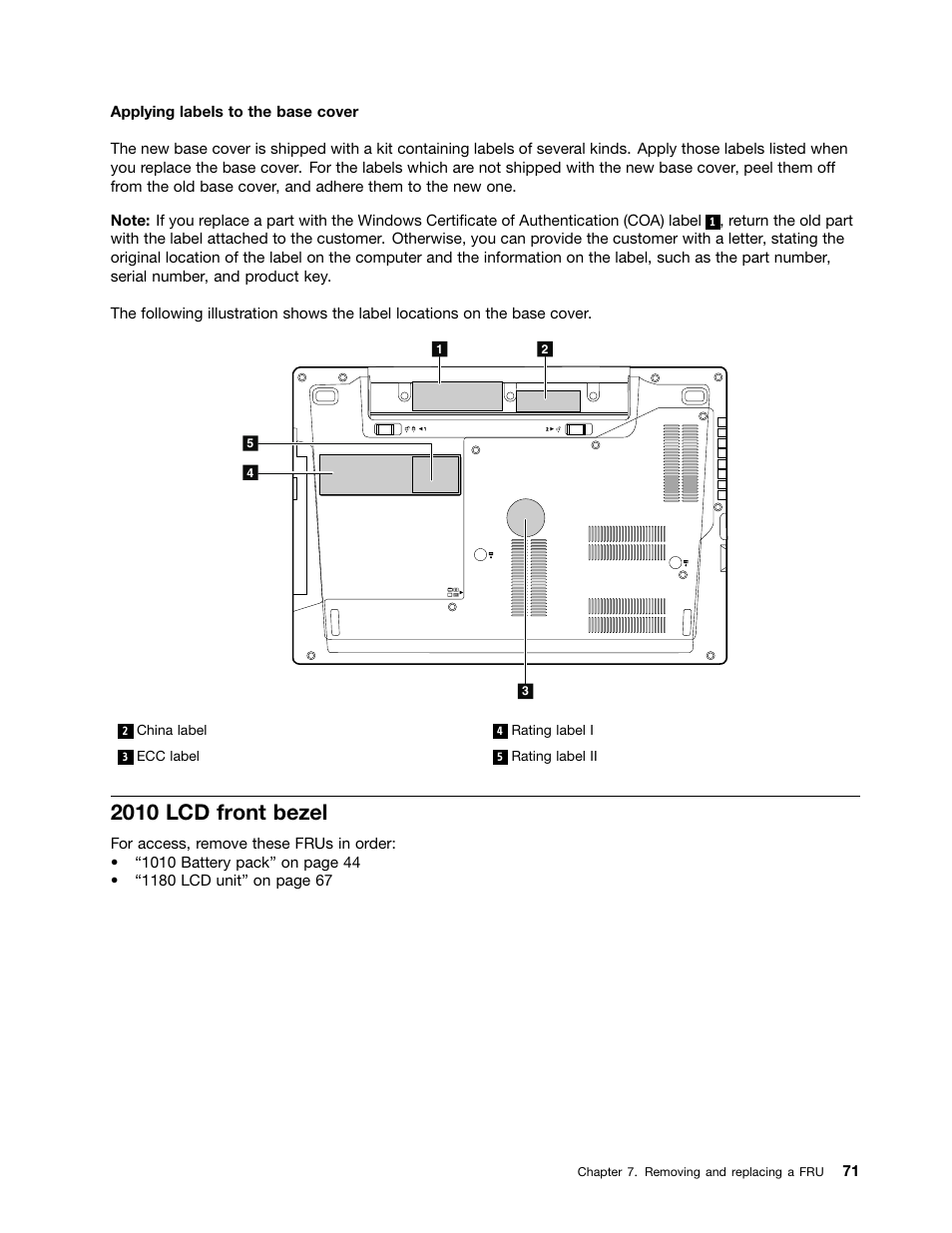 2010 lcd front bezel | Lenovo K49 Notebook User Manual | Page 77 / 100