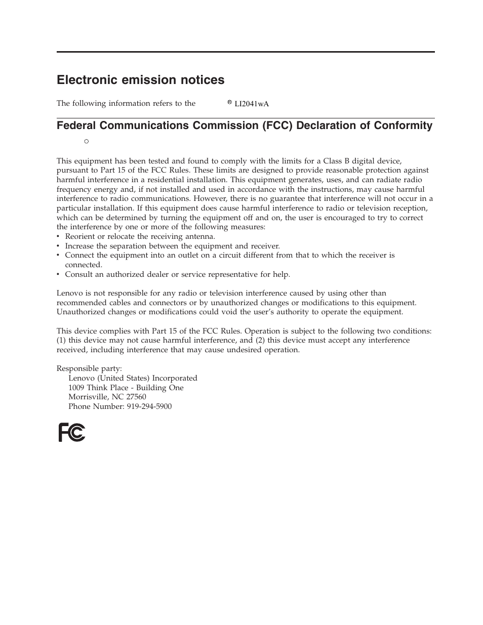 Lenovo LI2041 Wide LCD Monitor User Manual | 17 pages