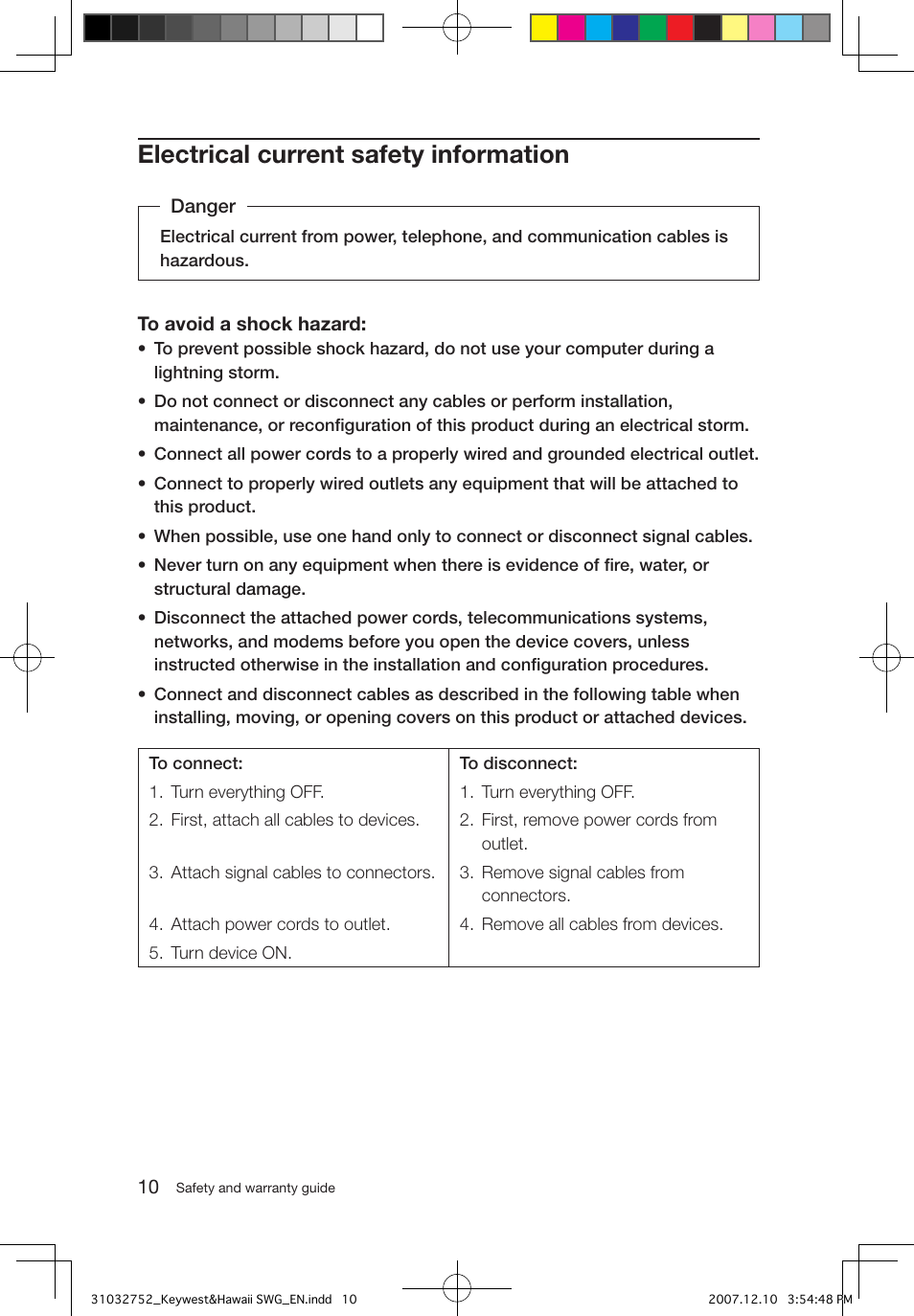 Electrical current safety information | Lenovo IdeaCentre Q200 User Manual | Page 13 / 35