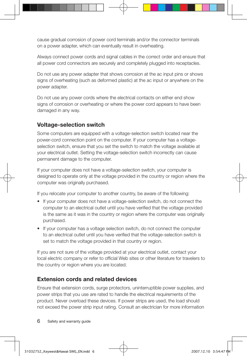 Voltage-selection switch, Extension cords and related devices | Lenovo IdeaCentre Q200 User Manual | Page 9 / 35