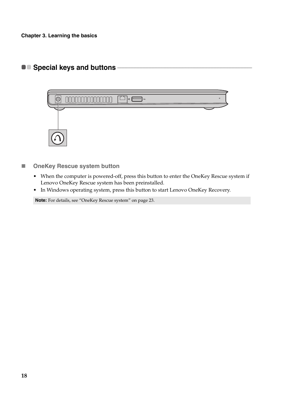 Special keys and buttons | Lenovo IdeaPad U400 User Manual | Page 22 / 31