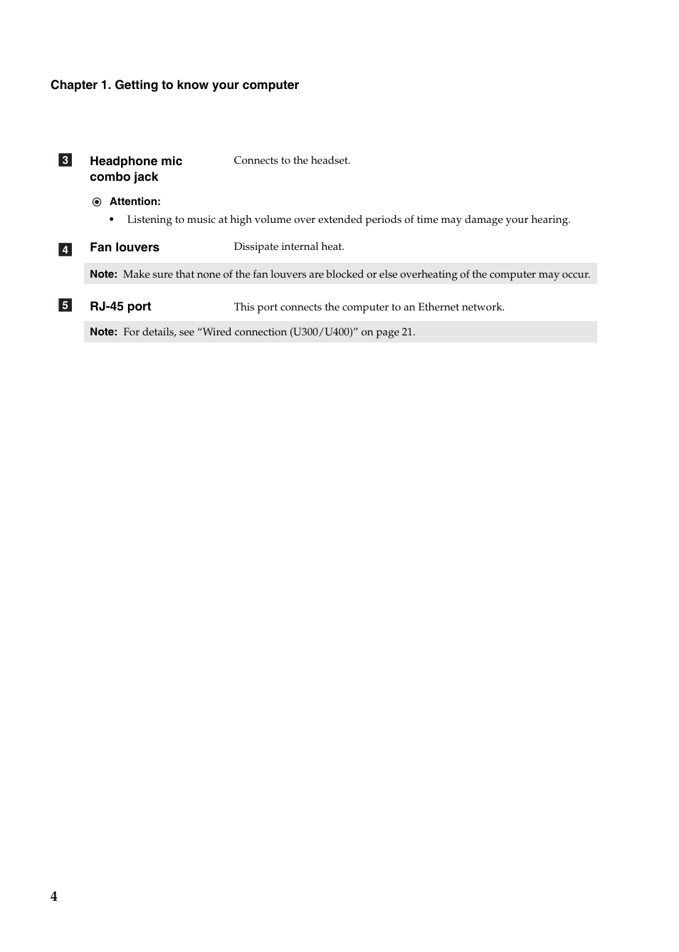 Lenovo IdeaPad U400 User Manual | Page 8 / 31