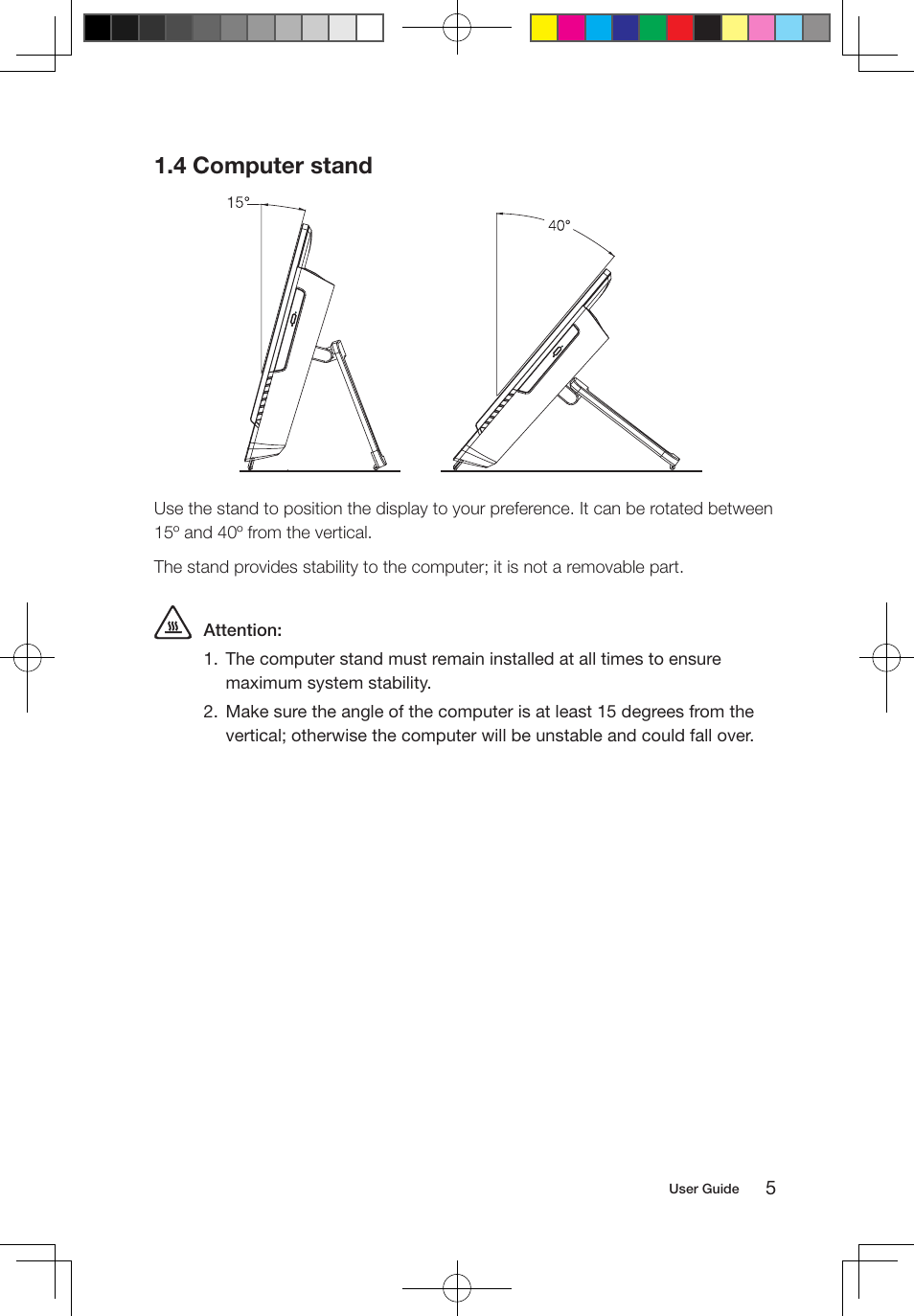 4 computer stand | Lenovo IdeaCentre B320 User Manual | Page 10 / 53