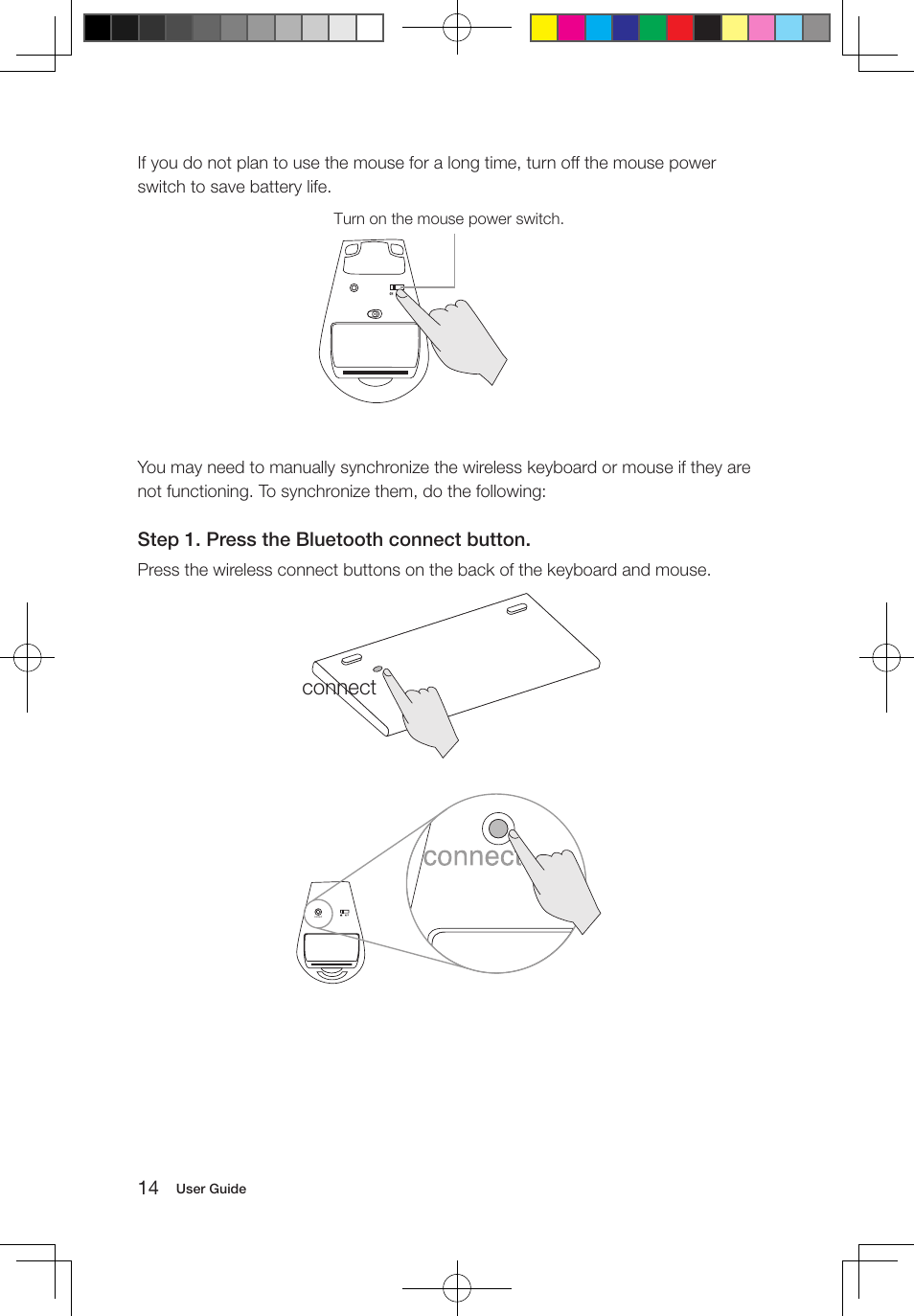 Connect, Step 1. press the bluetooth connect button | Lenovo IdeaCentre B320 User Manual | Page 19 / 53