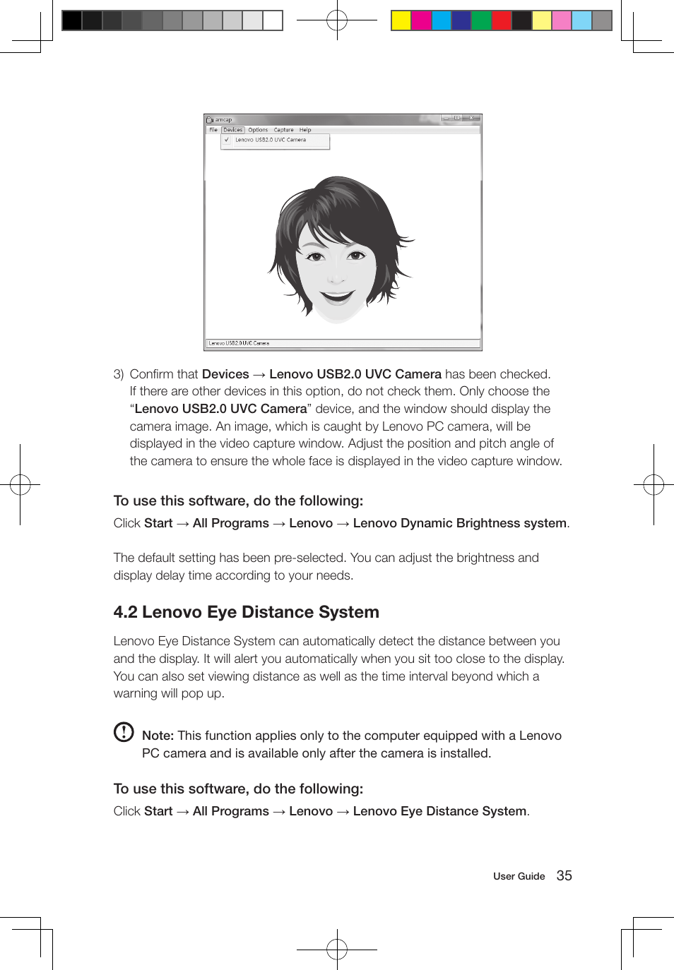 2 lenovo eye distance system | Lenovo IdeaCentre B320 User Manual | Page 40 / 53