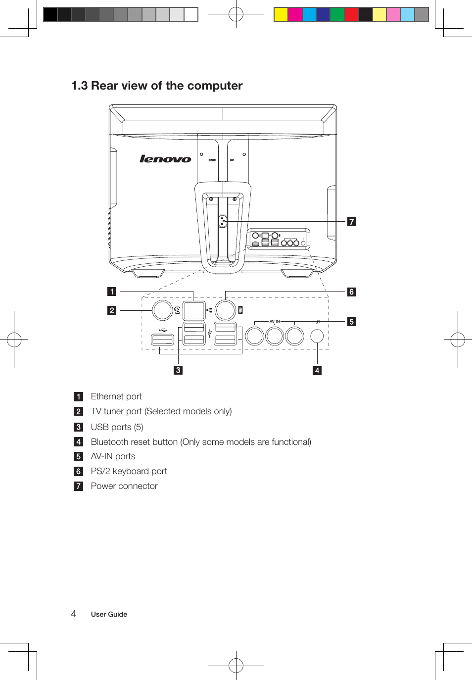 3 rear view of the computer | Lenovo IdeaCentre B320 User Manual | Page 9 / 53
