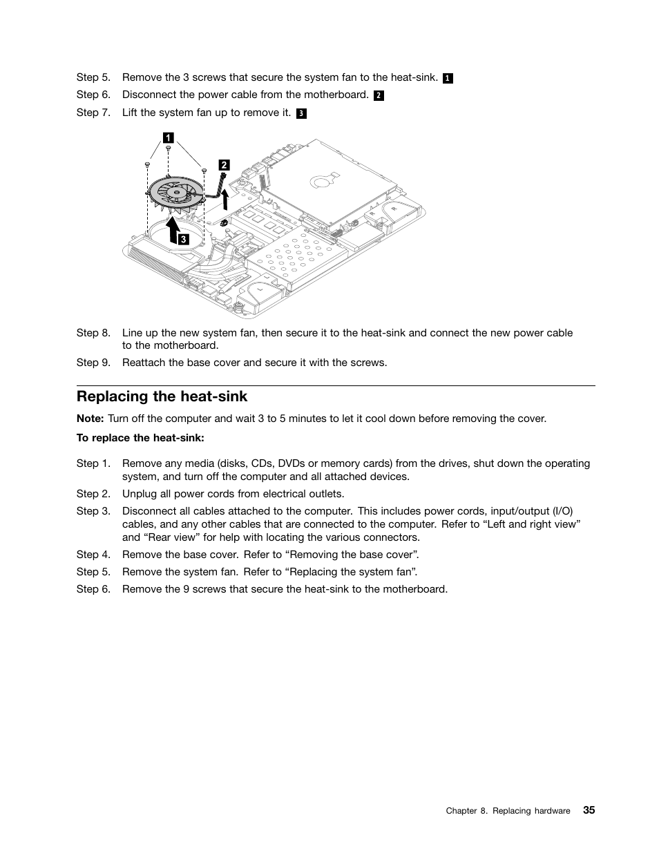 Replacing the heat-sink | Lenovo IdeaCentre A720 User Manual | Page 41 / 75