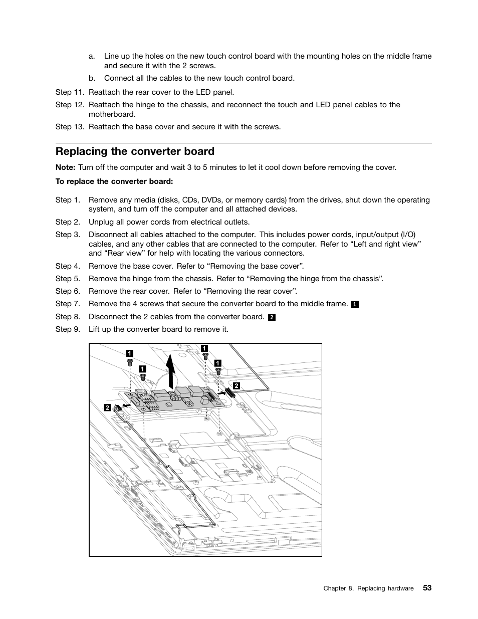 Replacing the converter board | Lenovo IdeaCentre A720 User Manual | Page 59 / 75