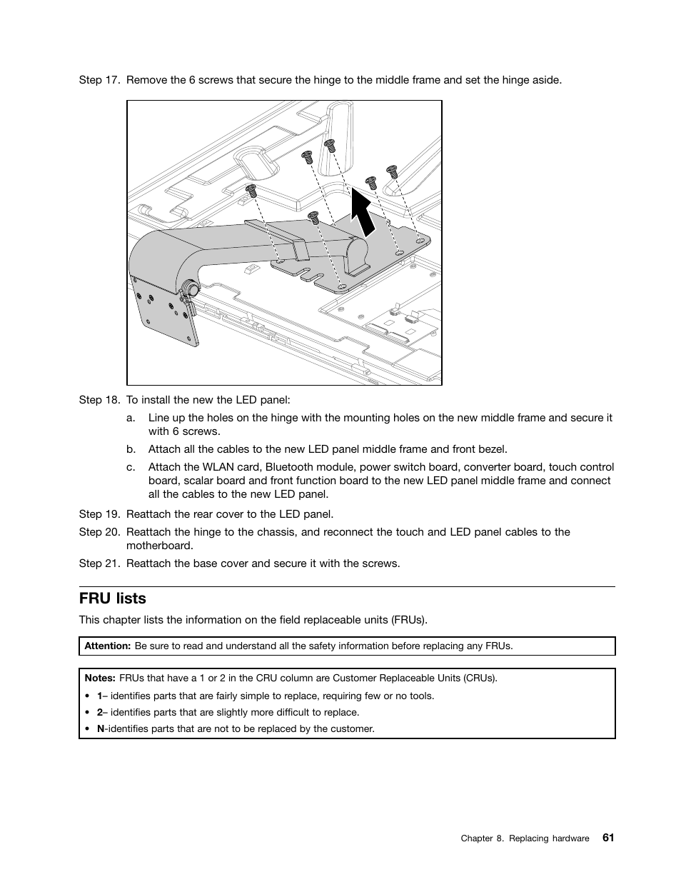 Fru lists | Lenovo IdeaCentre A720 User Manual | Page 67 / 75
