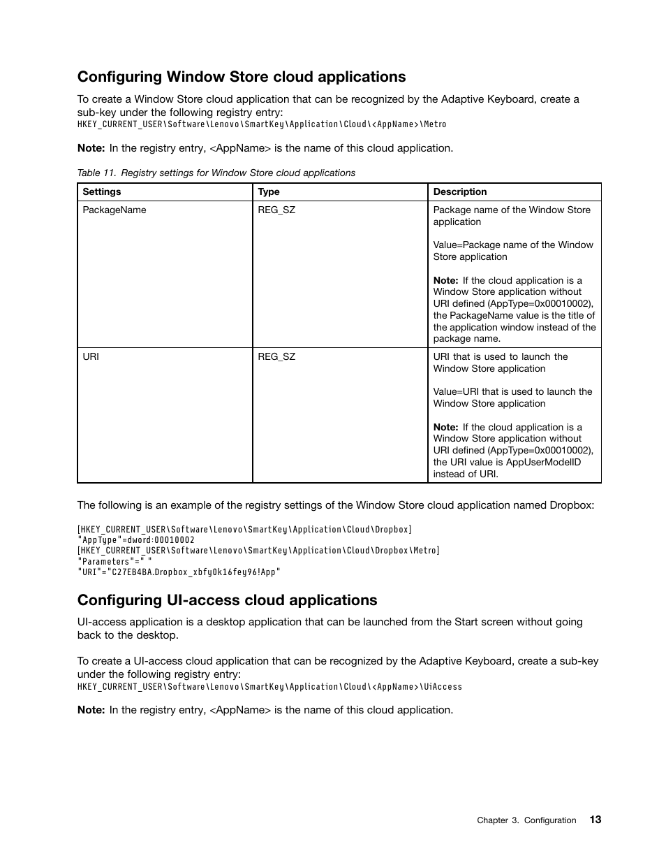 Configuring window store cloud applications, Configuring ui-access cloud applications | Lenovo ThinkPad X1 Carbon Type 20A7 20A8 User Manual | Page 19 / 26