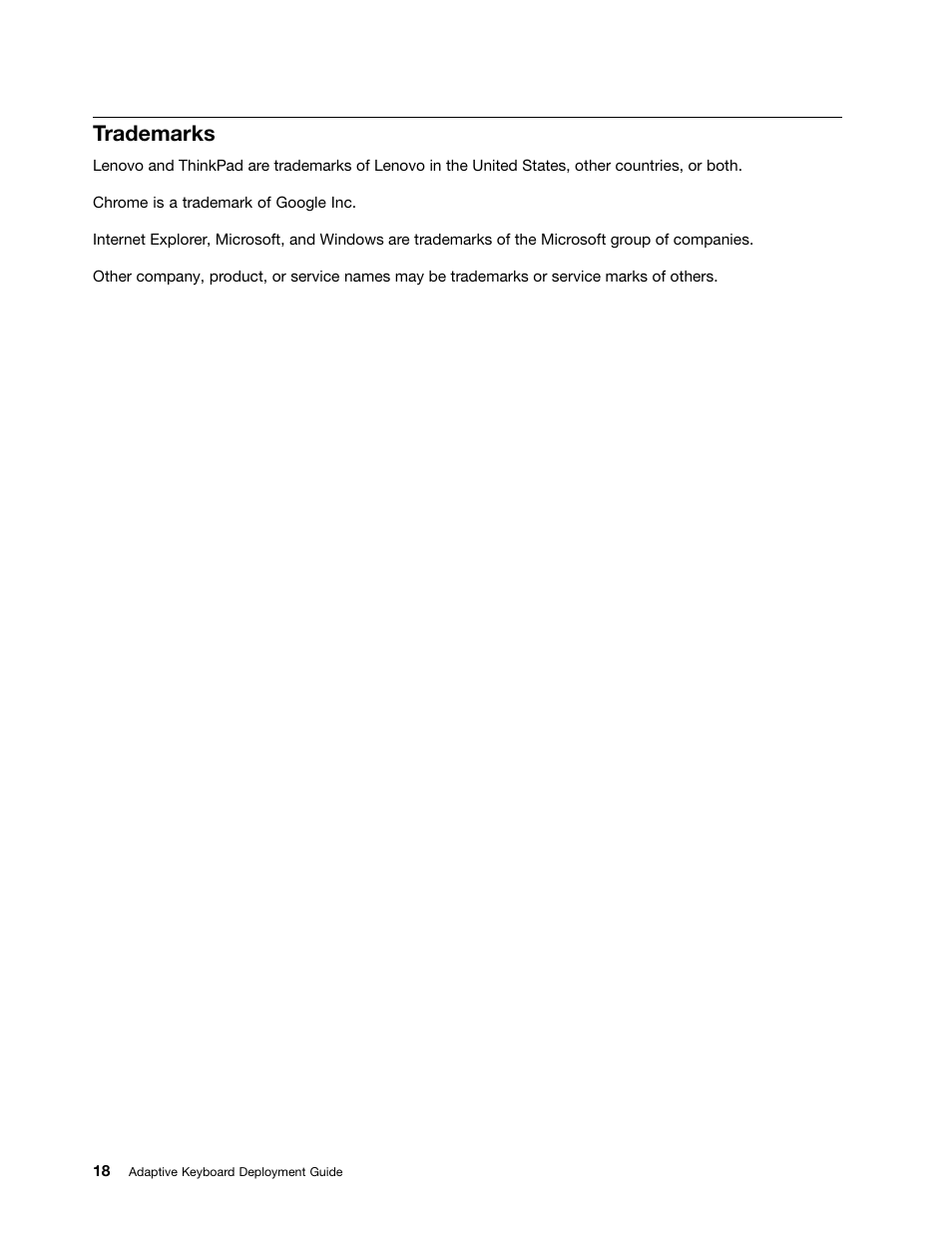Trademarks | Lenovo ThinkPad X1 Carbon Type 20A7 20A8 User Manual | Page 24 / 26