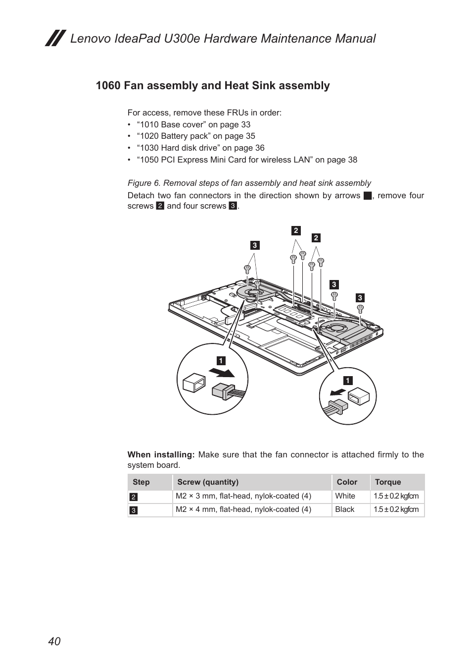 1060 fan assembly and heat sink assembly, 1060 fan assembly and heat sink, Assembly | Lenovo ideapad u300e hardware maintenance manual | Lenovo IdeaPad U300e User Manual | Page 44 / 73