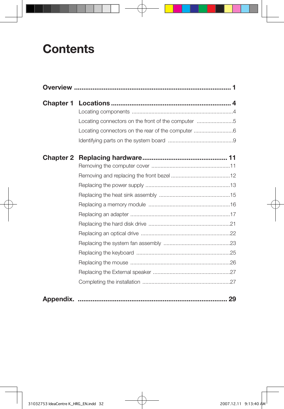 Lenovo IdeaCentre K210 User Manual | Page 3 / 33