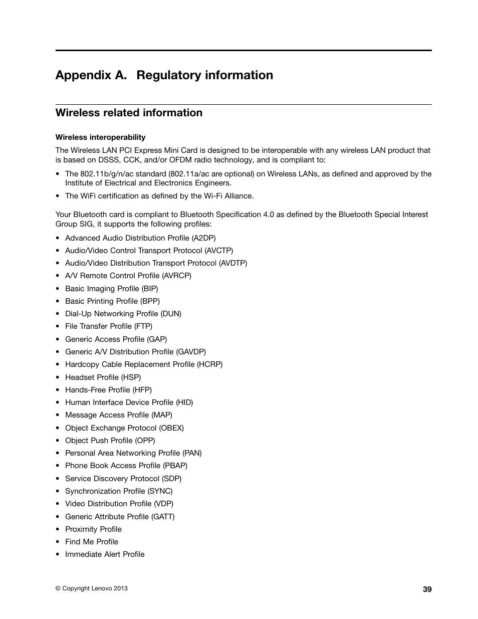 Appendix a. regulatory information, Wireless related information | Lenovo V4400u Notebook User Manual | Page 53 / 64