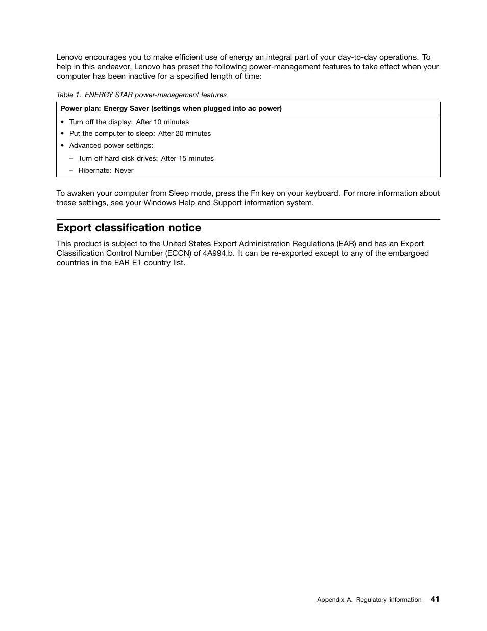 Export classification notice | Lenovo V4400u Notebook User Manual | Page 55 / 64