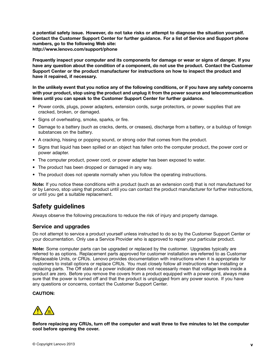 Safety guidelines | Lenovo V4400u Notebook User Manual | Page 7 / 64