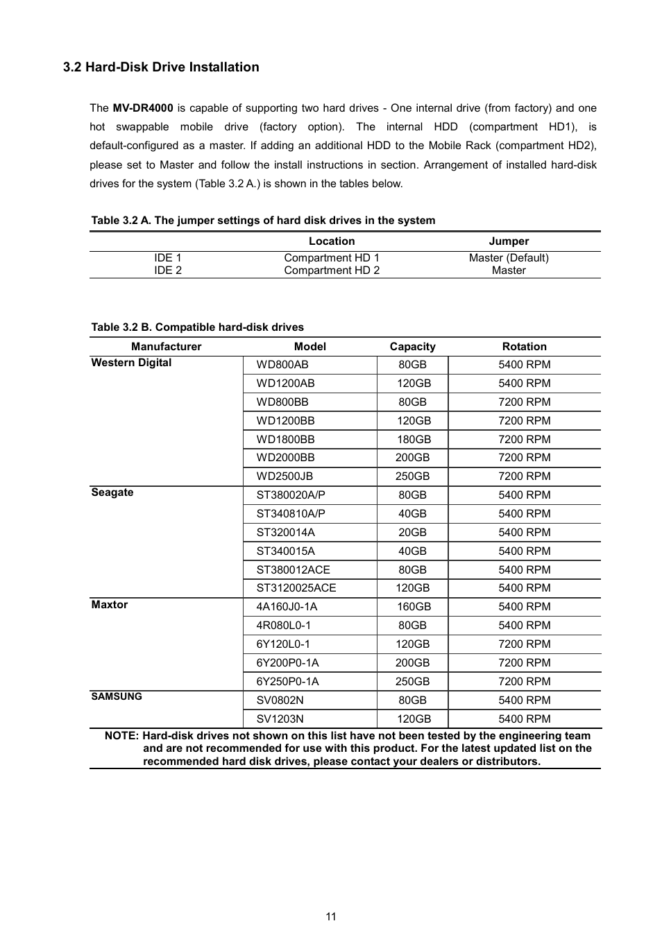 2 hard-disk drive installation | AVE MV DR4000 User Manual | Page 13 / 87