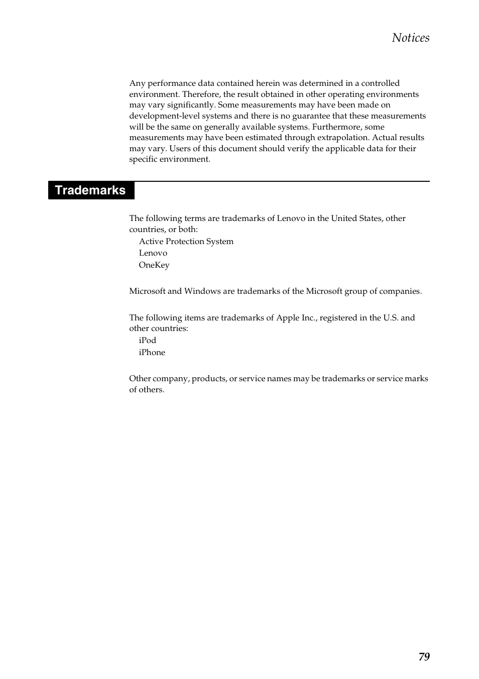 Trademarks, Notices | Lenovo K2450 Notebook User Manual | Page 83 / 83
