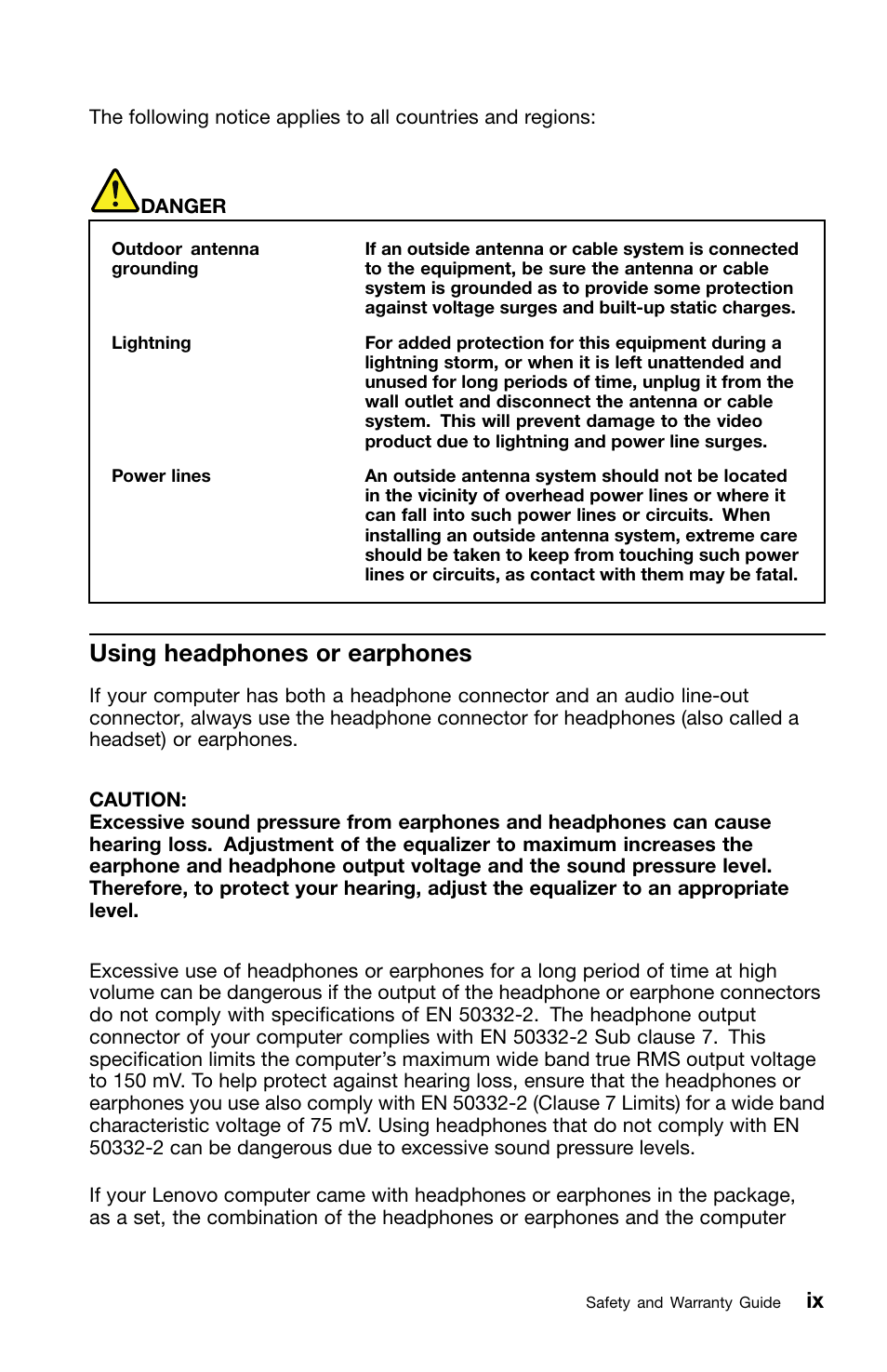 Using headphones or earphones | Lenovo ThinkPad X1 User Manual | Page 11 / 50