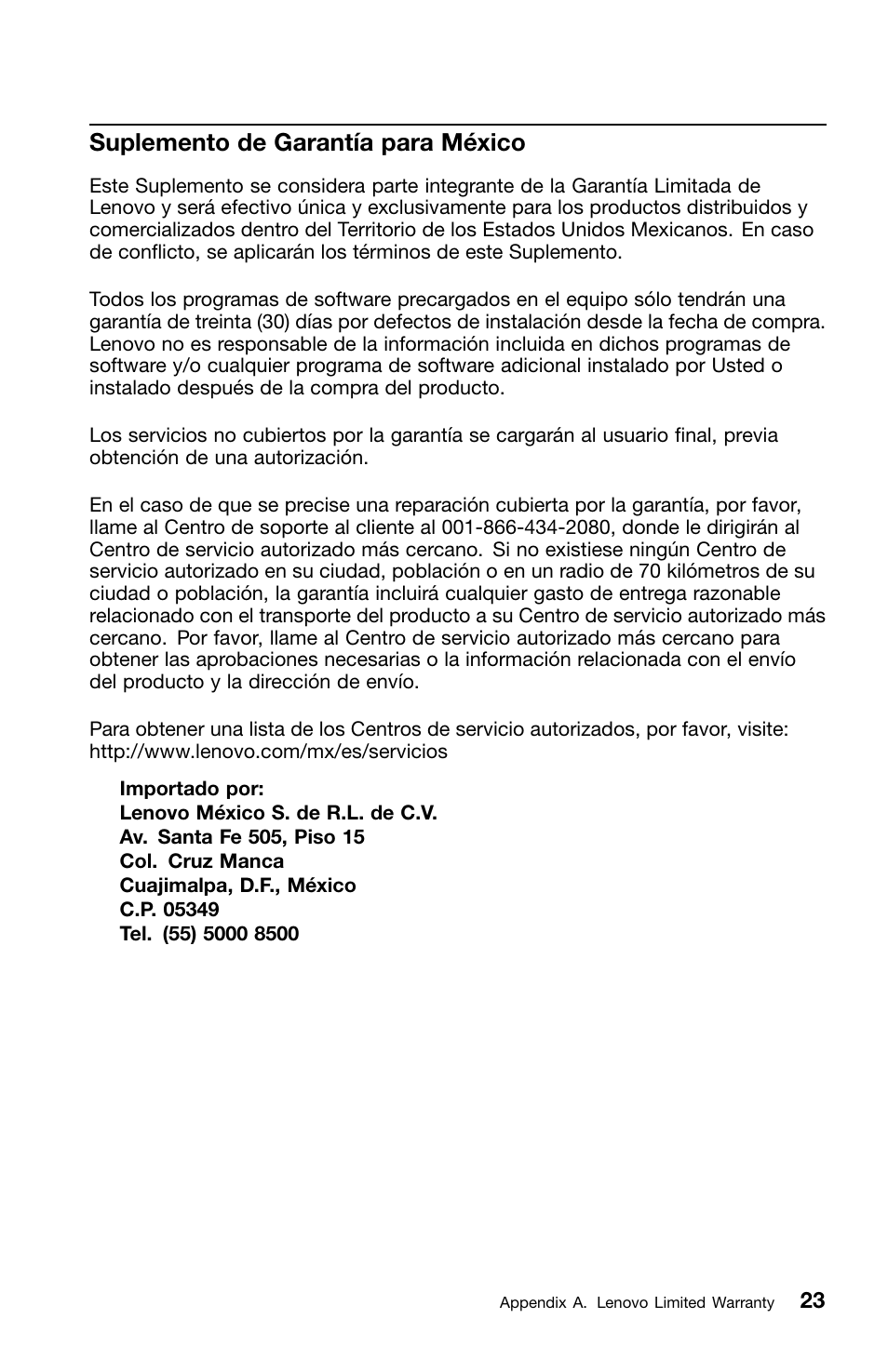 Suplemento de garantía para méxico | Lenovo ThinkPad X1 User Manual | Page 35 / 50