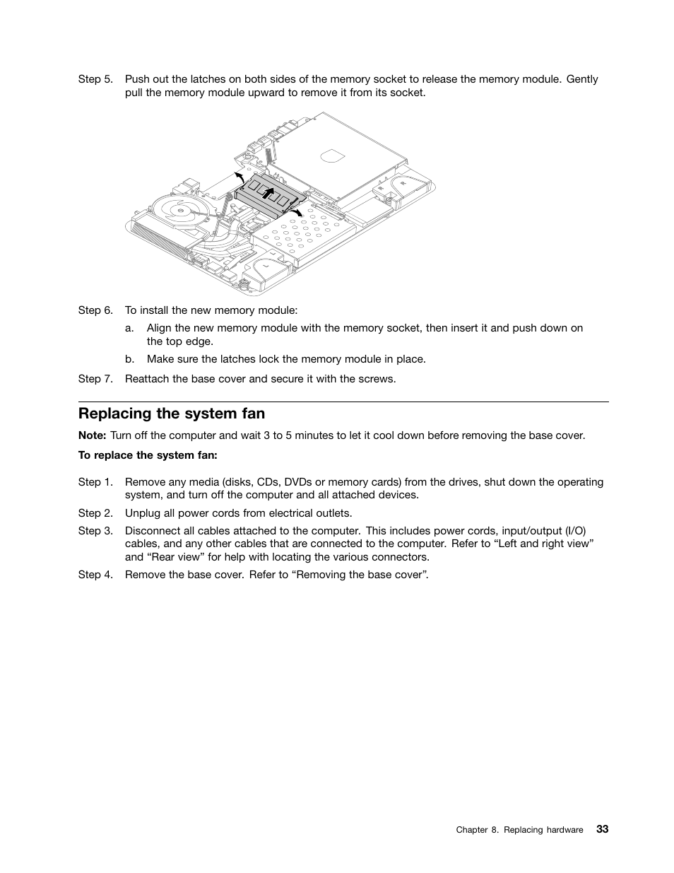 Replacing the system fan | Lenovo IdeaCentre A520 All-in-One User Manual | Page 39 / 73