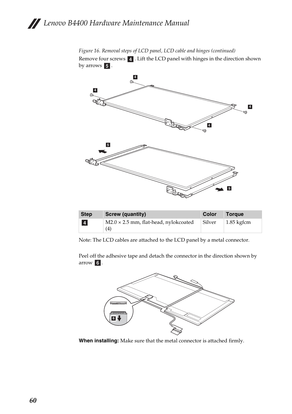 Lenovo b4400 hardware maintenance manual | Lenovo B4400 Notebook User Manual | Page 64 / 88