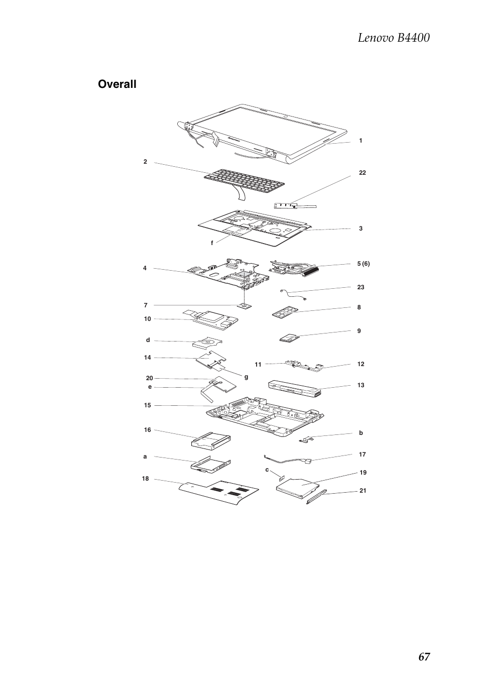 Overall, Lenovo b4400, 67 overall | Lenovo B4400 Notebook User Manual | Page 71 / 88