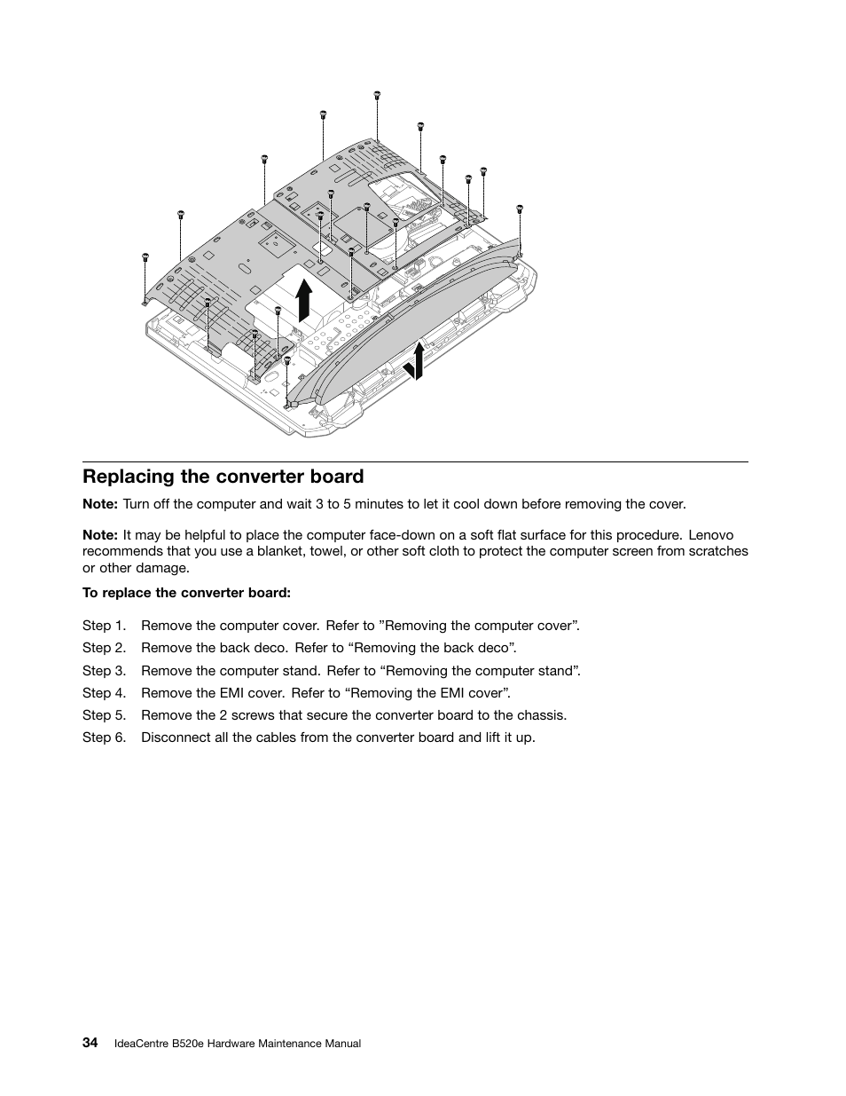 Replacing the converter board | Lenovo IdeaCentre B520e User Manual | Page 40 / 61