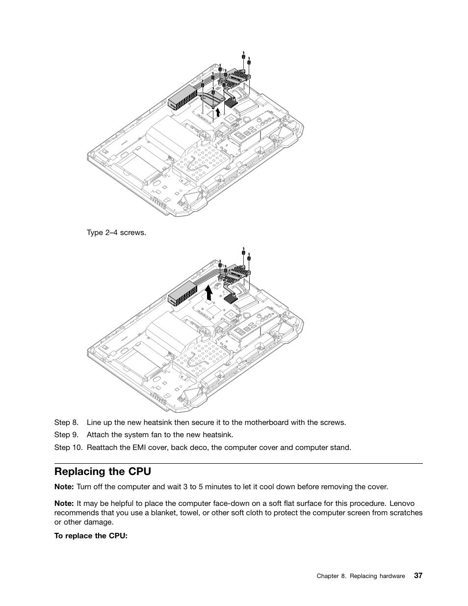 Replacing the cpu | Lenovo IdeaCentre B520e User Manual | Page 43 / 61