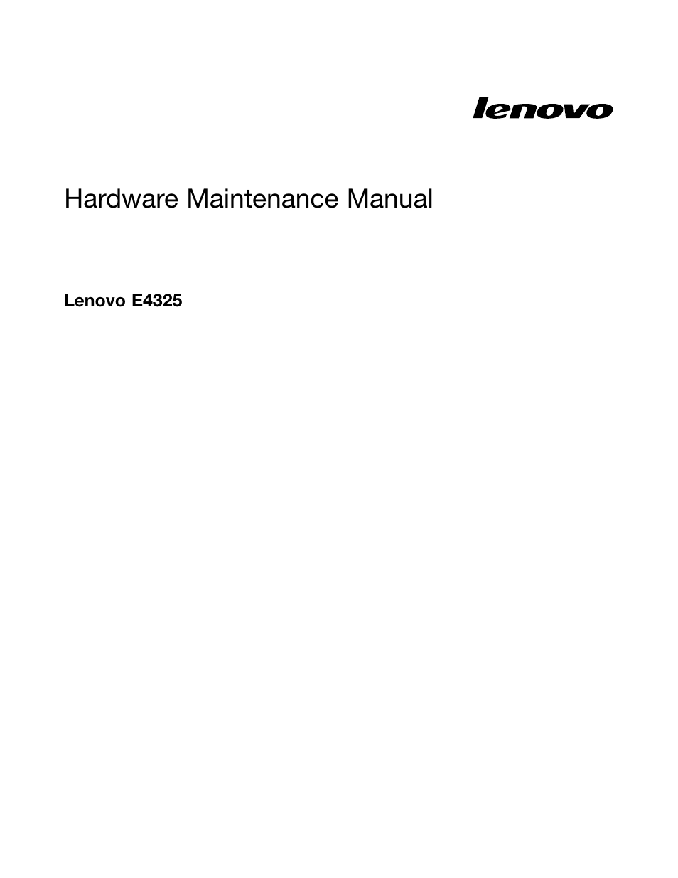 Lenovo E4325 User Manual | 88 pages